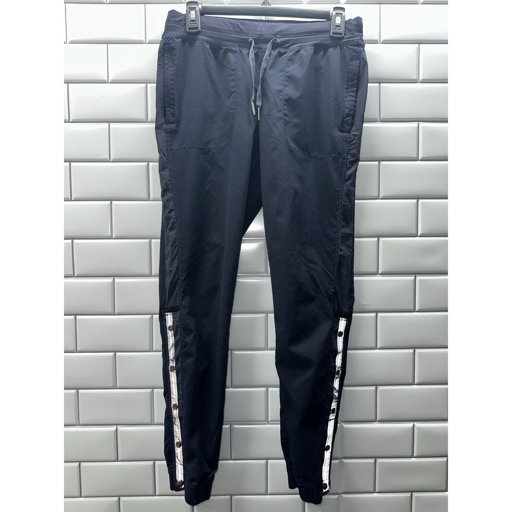 Lululemon Women's Size 4 Snap Button Legs Navy Blue Jogger Athleisure Run Walk